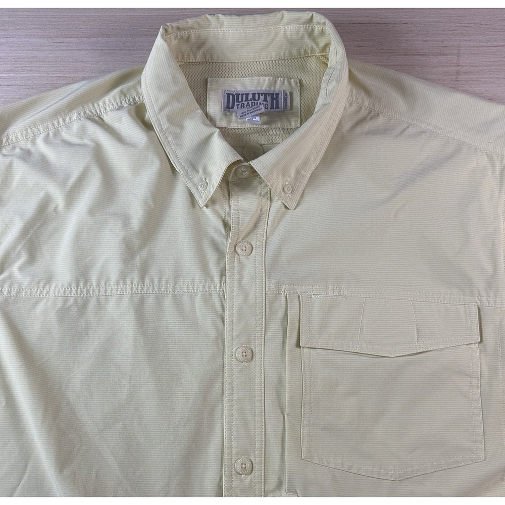 Duluth Trading Co. Shirt‎ Men's 2XLT Tall Yellow Cool Action Plus Fishing
